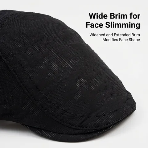 Vintage Flat Cap Cotton Breathable Mesh Adjustable Buckle Outdoor Sun Protection British Style Beret For Men