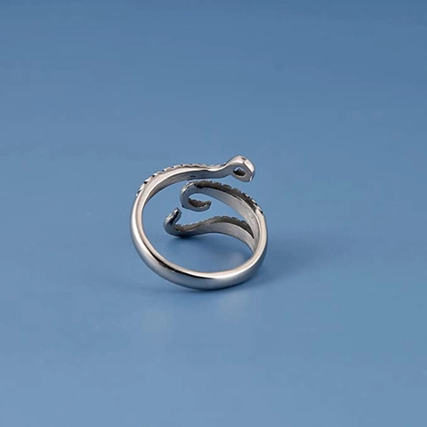 Vintage Alloy Adjustable Open Ring For Men Women Gothic Punk Octopus Dragon Snake Skull Animal Head Fashion Jewelry Ring Gift