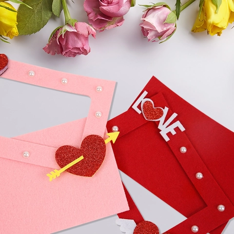 Marcos De Fotos De Corazón De Fieltro Para El Día De San Valentín Decoración Romántica De Bodas Aniversario Cartas De Amor Perlas Marcos DIY
