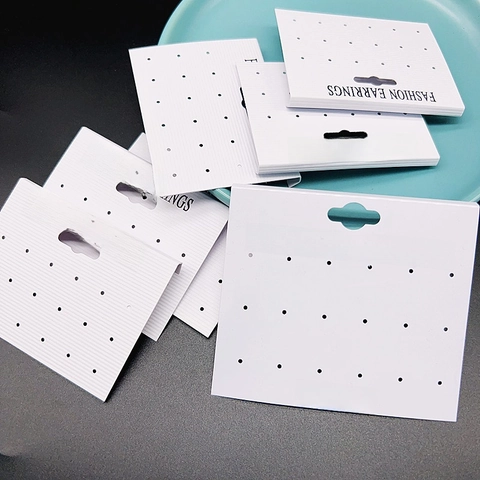 Cartellini Per Orecchini Confezione Gioielli Foro Multiplo PVC Carta Gancio Bianco Professionale Per Borchie E Cerchi