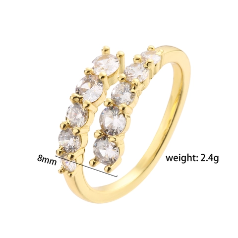Adjustable Opening Ring Copper Zircon Heart Geometric Micro Inlaid Luxury Jewelry Gift For Women Fashion Accessory