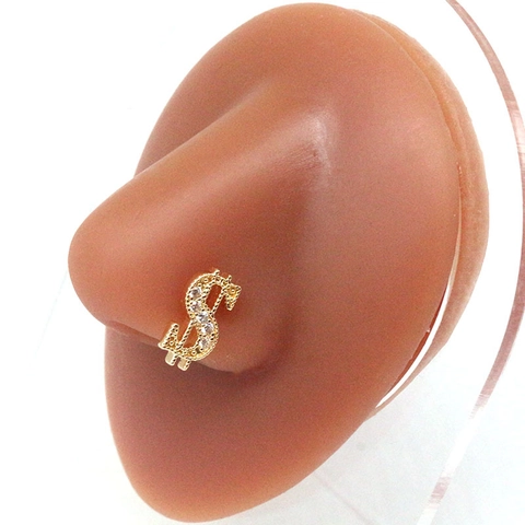 Piercing Naso Gioielli Corpo Acciaio Inossidabile 316L Rame Zirconia Farfalla Segno Dollaro Corona Per Donne