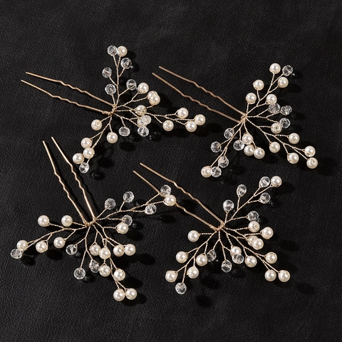 Forcina Per Capelli Sposa Perla Artificial Cristallo Fatta A Mano Forcina A U Accessori Per Capelli Matrimonio Eleganti Per Donna