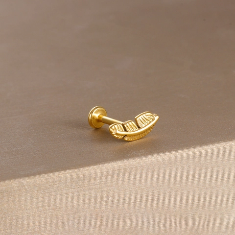 Roestvrijstalen Labret Stud Oorbellen Hart Bij Slang Verguld Platte Achterkant Piercing Sieraden Voor Dames