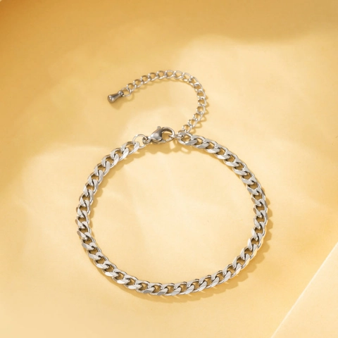 Bracelet À Mailles Cubaines En Acier Inoxydable Pour Femmes Poli Sur 6 Côtés Style Hip Hop Bijoux Mode