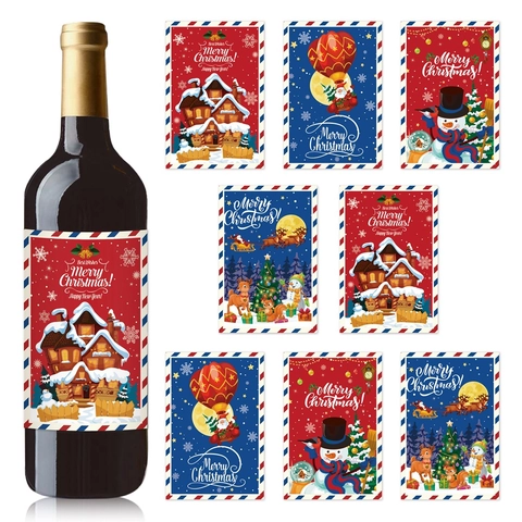 Adesivi Per Bottiglie Di Vino Di Natale Etichette Buon Natale Decorazioni Per Feste Festive Decalcomanie In Carta Adesiva