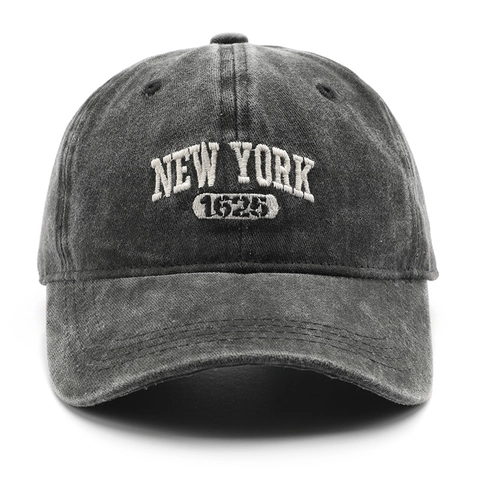 Vintage Baseballkappe Aus Gewaschener Baumwolle Mit New York Stickerei Verstellbare Outdoor Sonnenkappe Für Herren Damen