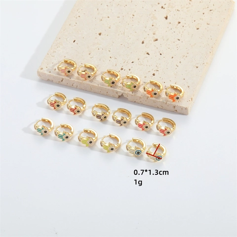 Vintage Hand der Fatima Böser Blick Ohrstecker Für Damen Kupfer Zirkonia Emaille Ethnischen Stil Huggie Ohrringe Schmuck Geschenk