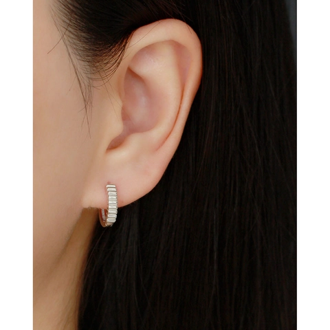 Hoop Ohrringe 925 Sterlingsilber Geometrische Vertikale Streifen Huggie Minimalistischer Modeschmuck Für Frauen Elegant