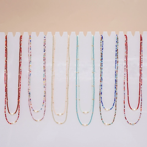 Collana Boema Fatta A Mano Con Perline Colorate E Perla Di Acqua Dolce Centrale Lega Regolabile Per Donna Estate