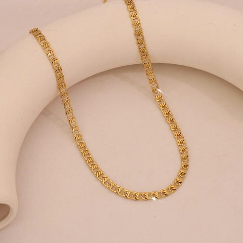 Edelstahl Gold Vergoldet Schlangenkette Halskette Mehrlagig Panzerkette Minimalistisch Luxus Schmuck Für Damen