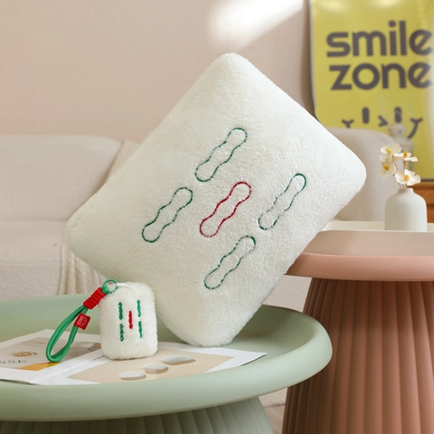 Mahjong Plüschkissen Kreatives Dekokissen Weiches Spielzeug Neuheit Schlüsselanhänger Deko Accessoire Für Sofa Bett Zuhause Büro
