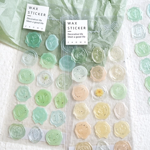 Wax Seal Stickers 3D Embossed Retro Floral Resin Labels For Scrapbooking Envelope Sealing DIY Decoration