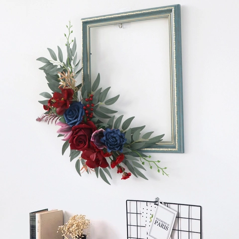 Künstliche Satinnrosen Blumen Vintage Wandbehang Blumenarrangement Haus Hochzeit Deko Foto Requisiten Ohne Rahmen