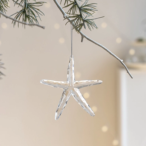 Decorazioni Appese Albero Di Natale Acrilico Trasparente Colibrì Ghiacciolo Stella Scintillante Ciondolo Arredo Feste