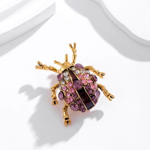 Vintage Käfer Marienkäfer Brosche Anstecknadel Legierung Strass Emaille Insekt Schmuck Für Damen Herren Retro Bekleidungszubehör