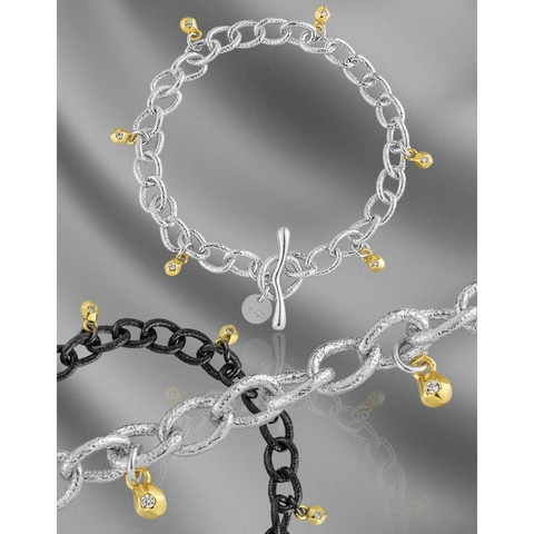 925 Sterling Silber Armband Mit Knebelverschluss Zirkon Anhänger Luxus Schwere Kette Punk Retro Schmuck Für Damen