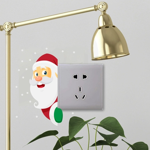 Christmas Santa Claus Wall Sticker PVC Decal For Light Switch Socket Home Festive Holiday Room Decoration
