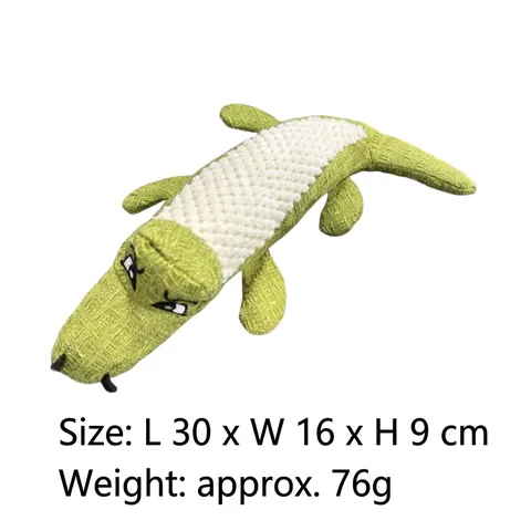 Jouet Sonore Crocodile pour Chiens Jouet à Mâcher Durable en Peluche pour Animaux Nettoyage des Dents Interactif Crocodile