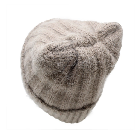 Gorro De Punto Algodón Pelo De Conejo Protección Orejas Gorra Invierno Cálida Estilo Japonés Color Sólido Suave Peluda