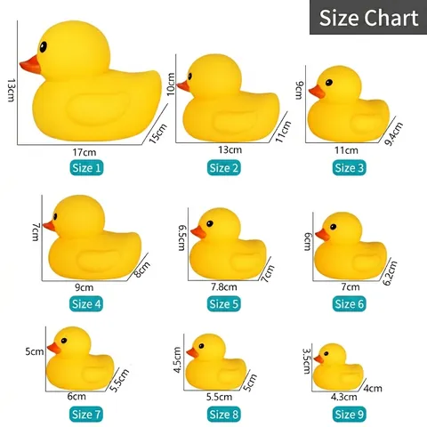 Classic Rubber Duck Squeaky Bath Toy Floating Vinyl Colorful Water Play Animal For Baby Toddler Bathing Fun