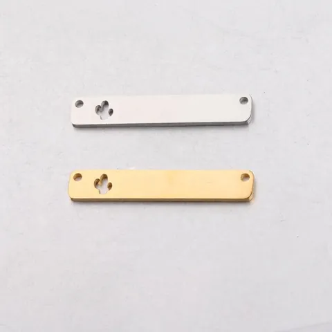 Colgantes De Acero Inoxidable Cactus Hueco Barra Rectángulo Dijes Pulido Espejo Doble Agujero Para Joyas Diy