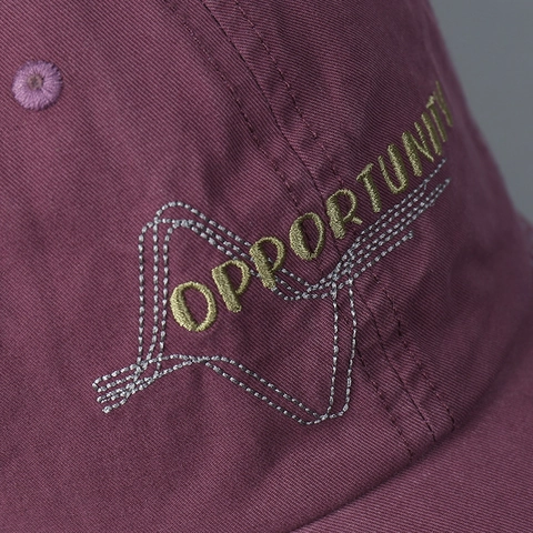 Unisex Washed Cotton Baseball Cap Opportunity Letter Embroidery Adjustable Metal Buckle Soft Top Retro Sun Hat For Outdoor