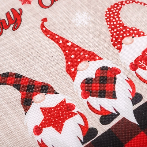 Merry Christmas Placemats Faux Linen Gnome Buffalo Plaid Print Heat Resistant Holiday Dining Table Mats