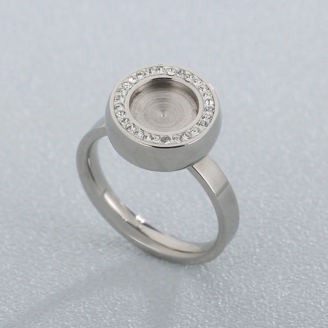 Base De Bague DIY Acier Inoxydable Sertissage Halo Rond Pour Künstliche Perle Ou Pierre Zircon Fabrication Bijoux Femmes Mode
