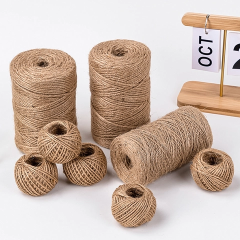 Natural Jute Twine Hemp Rope For Gift Wrapping Birthday Cake Decoration DIY Crafts Gardening Floral Bouquets Rustic Cords
