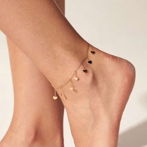 Enkelbandje Met Hart Ster Vlinder Hanger Roestvrij Staal Verstelbare Voetketting Sieraden Voor Dames
