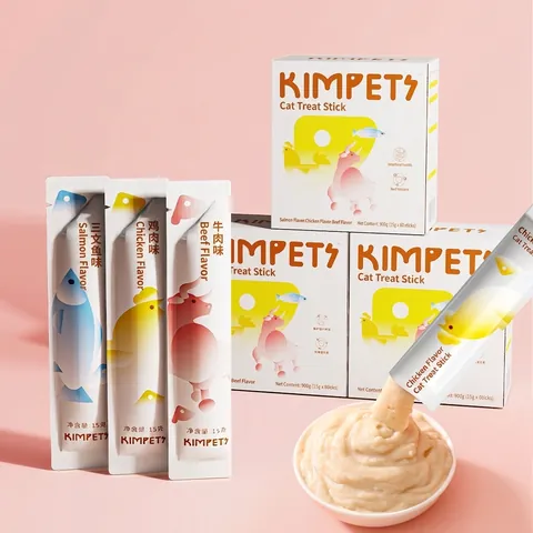 Creme Katzen Sticks Mix Lachs Huhn Rind Nassfutter Flüssiger Snack Gesunde Verdauung Für Erwachsene Katzen Und Kätzchen