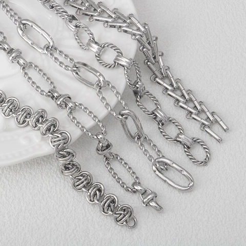 Catene Fai Da Te In Acciaio Inossidabile Accessori Per Gioielli Per Collana Bracciale Borsa Stile Punk Industriale Argento