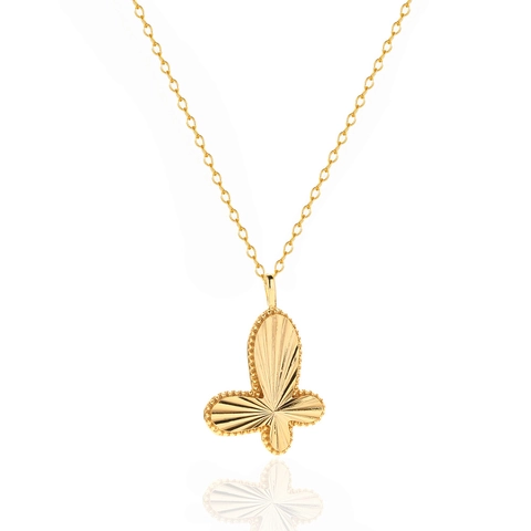 Collana Con Pendente A Farfalla Argento Sterling 925 Texture Intagliata Gioielli Minimalisti Delicati Per Donne