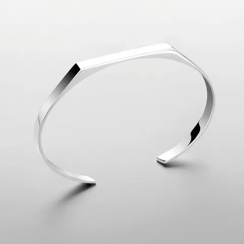 Bracciale Rigido Esagonale in Acciaio Inossidabile Minimalista Placcato Oro 18K Bracciale Aperto Geometrico Gioielli Donna