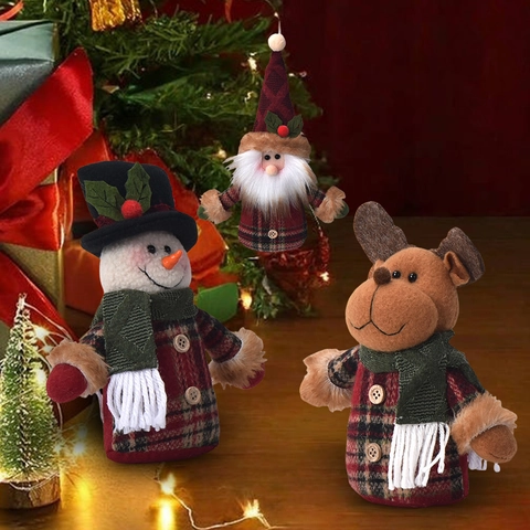 Addobbi Natalizi Appesi In Peluche Tessuto Scozzese Babbo Natale Pupazzo Di Neve Renna Decorazioni Per La Casa Festa