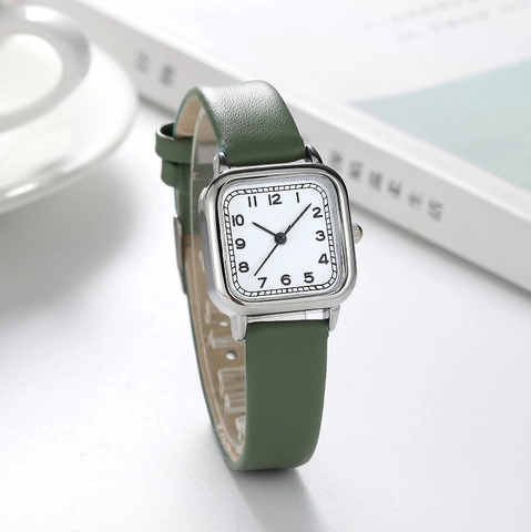 Orologio Al Quarzo Da Donna Cassa In Lega Quadrata Cinturino In Pelle PU Minimalista Retro Analogico Casual Elegante