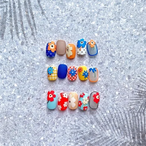 Autocollants Pour Ongles En Relief 3D Style Français Fleur Romantique Marguerite Décalcomanies Auto Adhésives Pour Manucure
