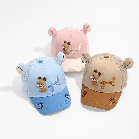 Cappellino Da Baseball Per Bambini Traspirante Cappello Da Sole Cartone Animato Cucciolo Orecchie Di Animali Regolabile