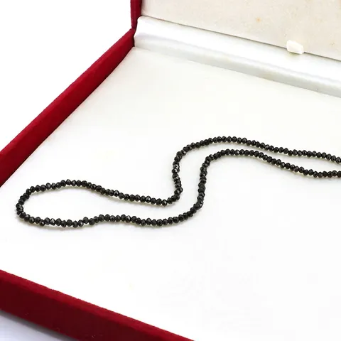 Collana Di Künstliche Perle Di Cristallo Nero Sfaccettato Catena Da Clavicola In Acciaio Al Titanio Minimalista Per Donna Elegante Regolabile