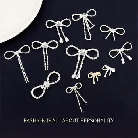 Broches De Lazo De Strass Brillantes Para Mujer Pasador De Lazo De Aleación Con Borla De Perlas Artificiales Artificiales Accesorios De Ropa