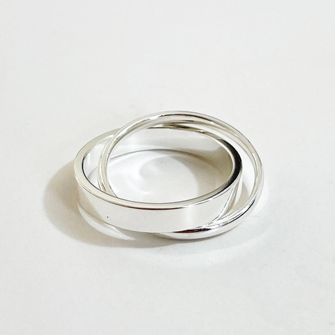 Anello Intrecciato In Argento Sterling 925 Design Incrociato A Doppio Strato Geometrico Minimalista Da Donna