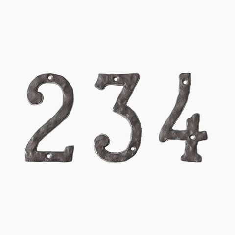 Cast Iron House Numbers Vintage Brown Rust Forged Door Plate Address Sign Decorative Industrial Rustic Hotel Home Apartment