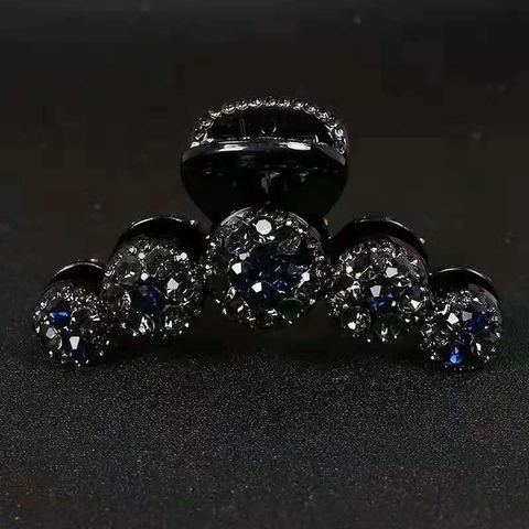Sparkling Rhinestone Hair Claw Clip Large Resin Five Circles Cluster Updo Accessory For Women