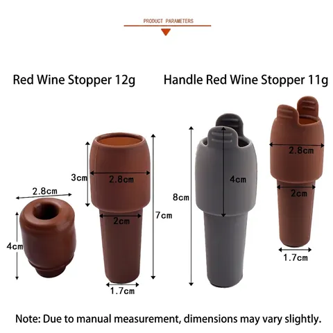Tapón De Vino De Silicona Con Mango Doble Sello A Prueba De Fugas Reutilizable Conservación De Frescura
