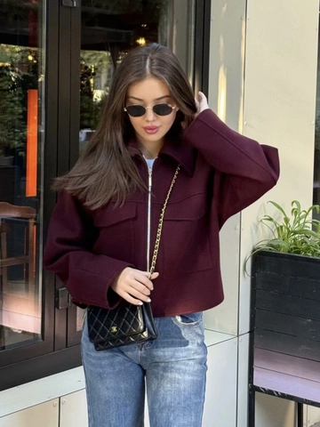 Chaqueta De Mujer Efecto Lana Con Cremallera Solapa Ropa De Abrigo Bolsillos Grandes Corta Otoño Invierno Estilo Streetwear