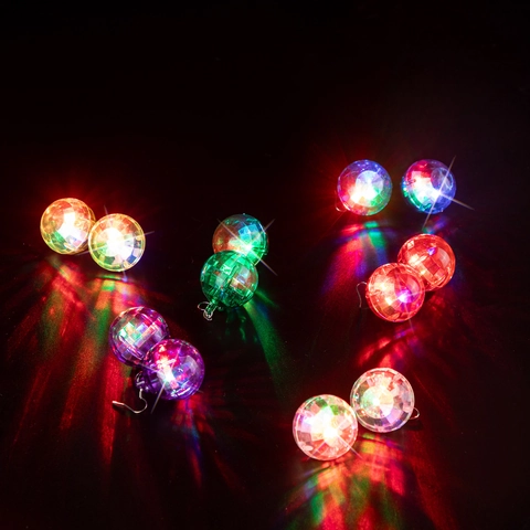 Collier Boule Disco Lumineuse LED Chaîne À Billes En Plastique Accessoires De Fête Rétro Bijoux De Boîte De Nuit