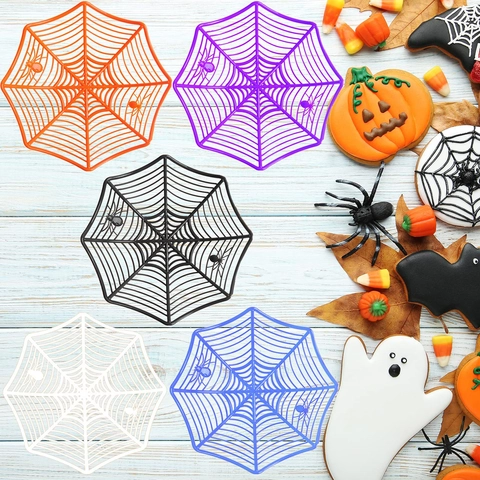 Halloween Spider Web Candy Basket Plastic Web Bowl For Party Decoration Trick Or Treat Ornament Fruit Holder