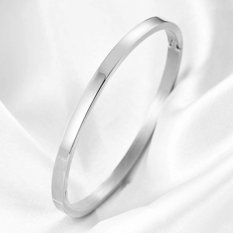 Roestvrijstalen Open Bangle Minimalistisch Glad Gepolijst Manchet Armband Voor Vrouwen Eenvoudige Mode-Sieraden