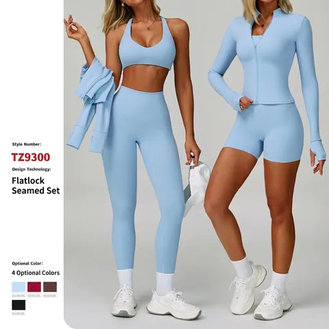 Dames Yoga Sportkleding Polyamide Elastaan Sport BH En High Waist Leggings En Shorts En Jas Sneldrogend Slim Fit